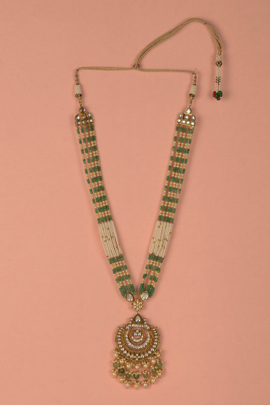 The Vana-Chand Jadav Empress — 22kt Gold-Plated Pachi Kundan & Multi-Strand Pote Rani Haar