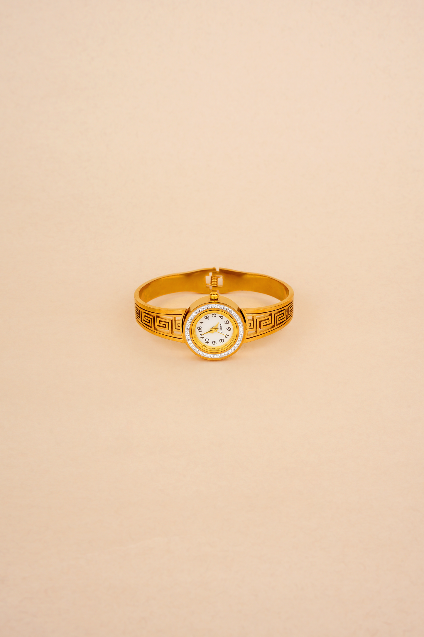 Sovereign Greco-Roman Watch Bracelet – Gold Plated Architectural Cuff Watch