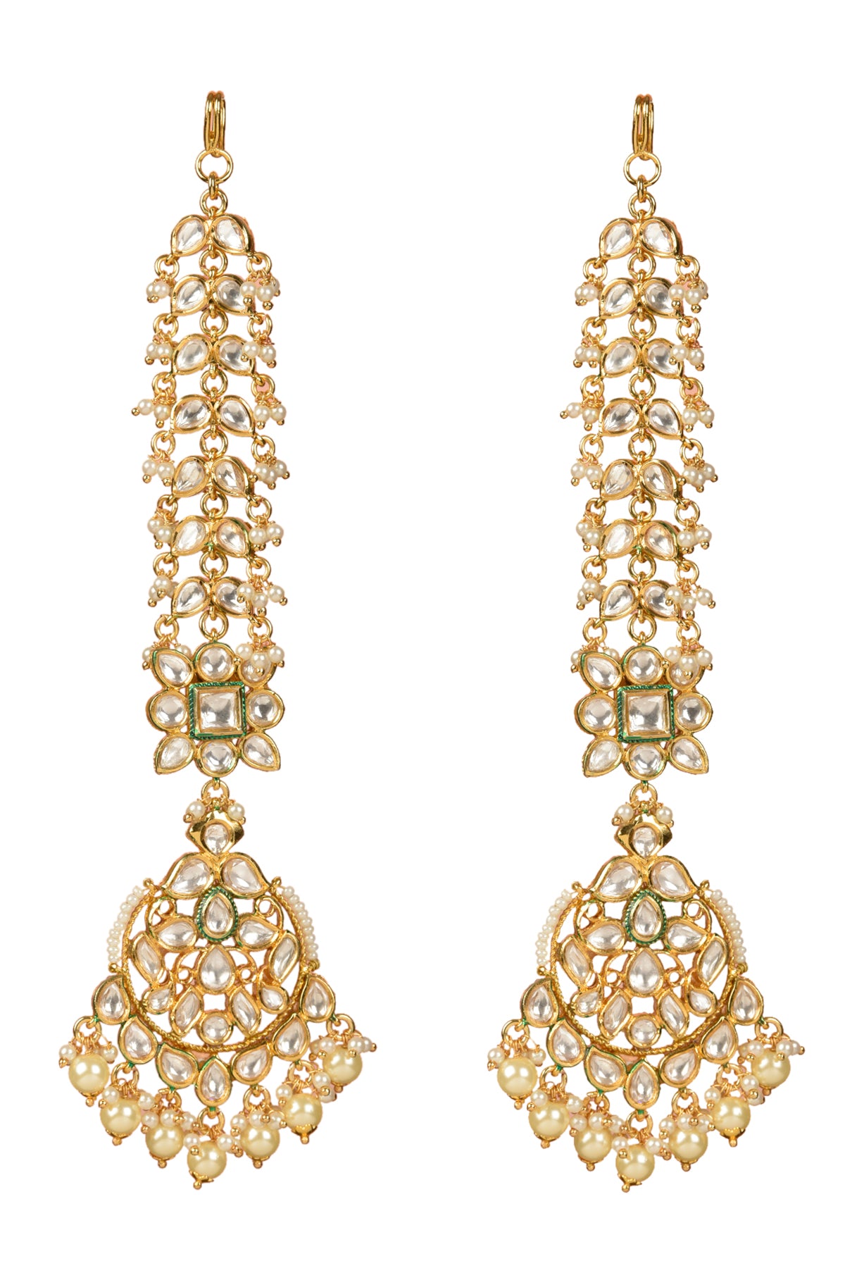 Swayambhu Sahara Kanti | 22kt Gold-Plated Polki & Pearl Heirloom Ear-Climber